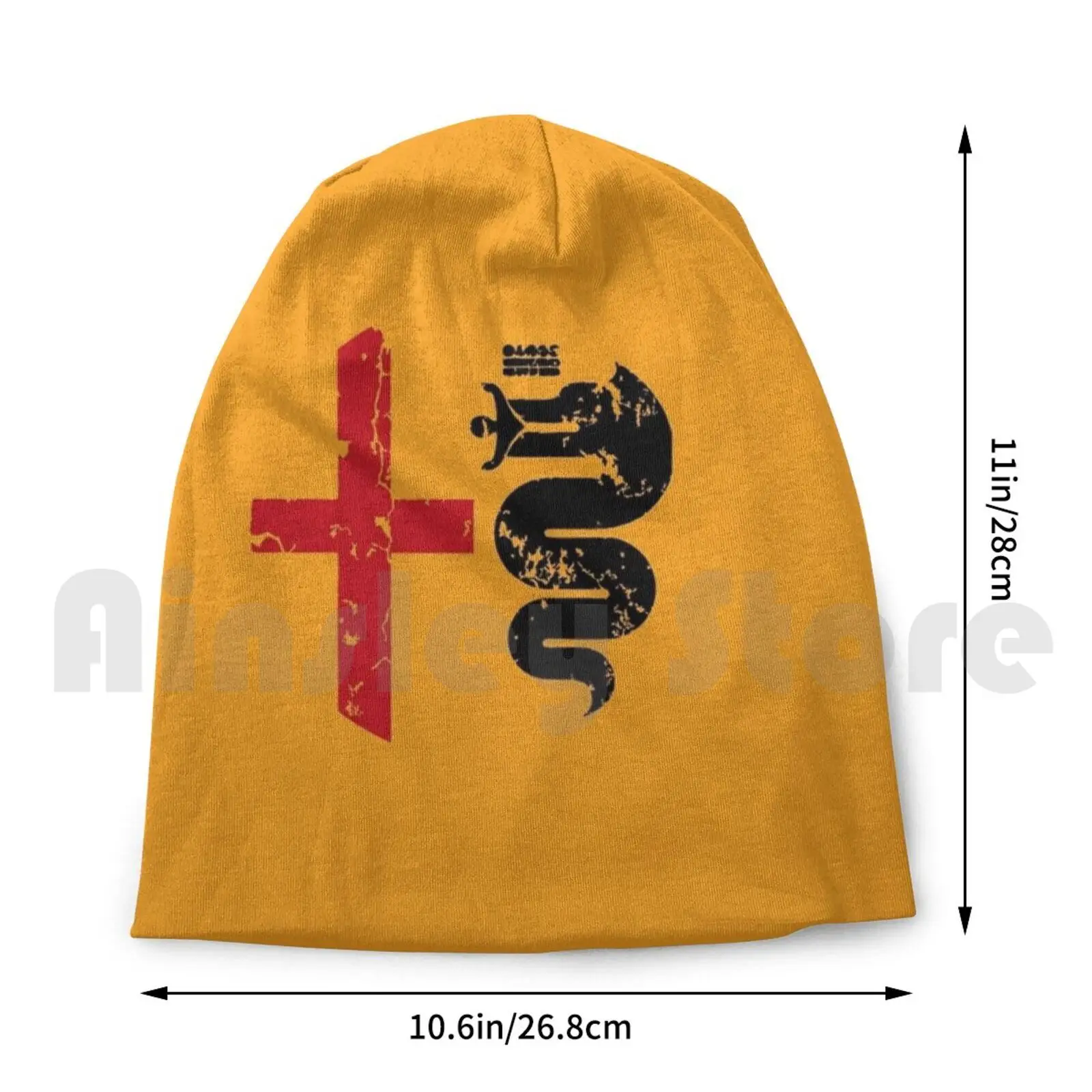 Трикотажная Шапка-бини Alfa шапка в стиле хип-хоп со скидкой с рисунком черной