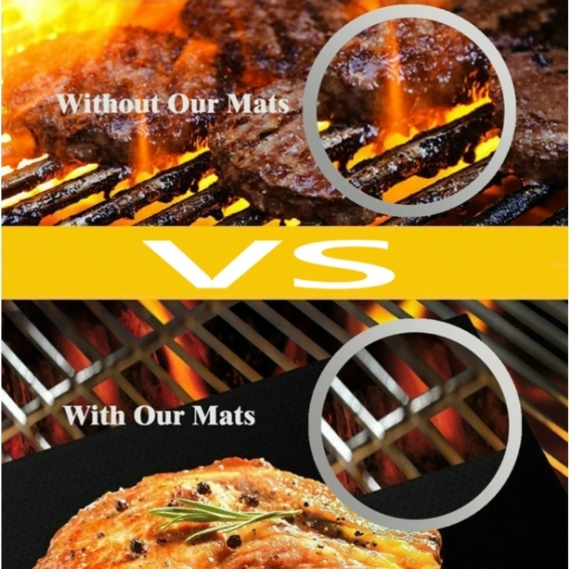 BBQ non-stick mat PTFE Grill Mat Barbecue outdoor Baking Pad Reusable Cooking Plate 40 * 33cm For Party Tools New |