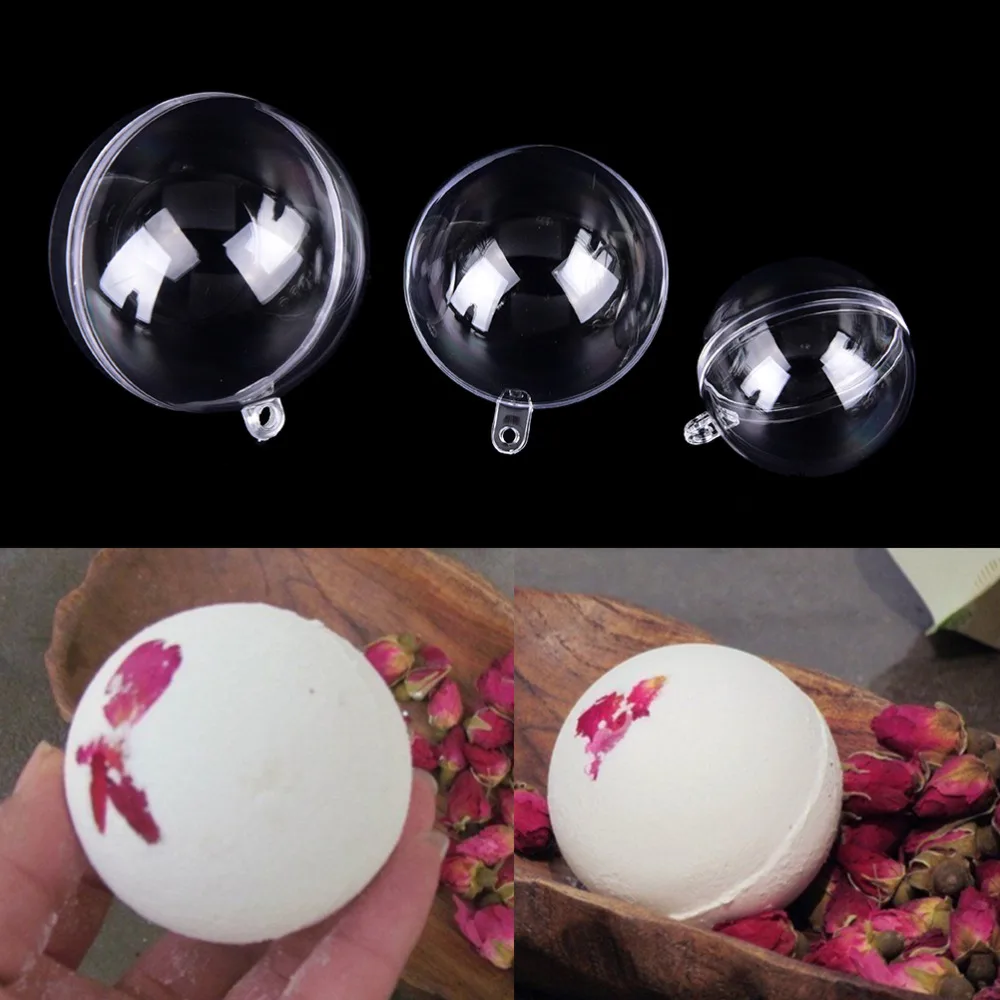 

15 шт. DIY для ванной бомба изготовления пресс-форм прозрачный Пластик заполняемый мяч украшение на Рождество и новый