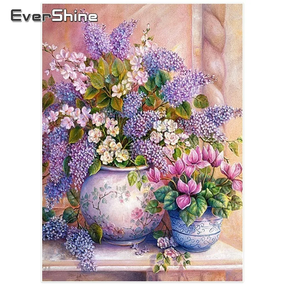 EverShine алмазная вышивка полная выкладка Цветок живопись крестом картина стразами