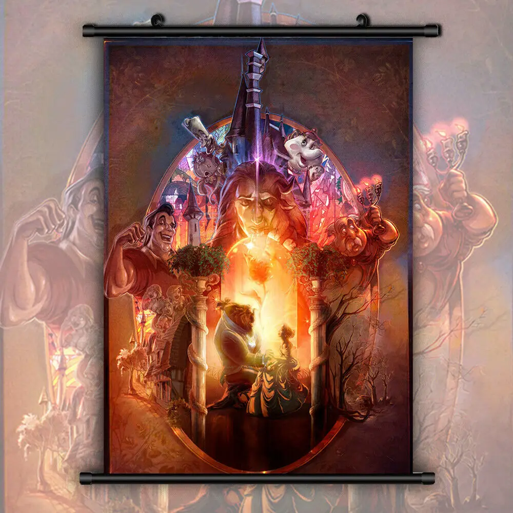 

Beauty and the Beast HD Print Anime Wall Poster Scroll Room Decor
