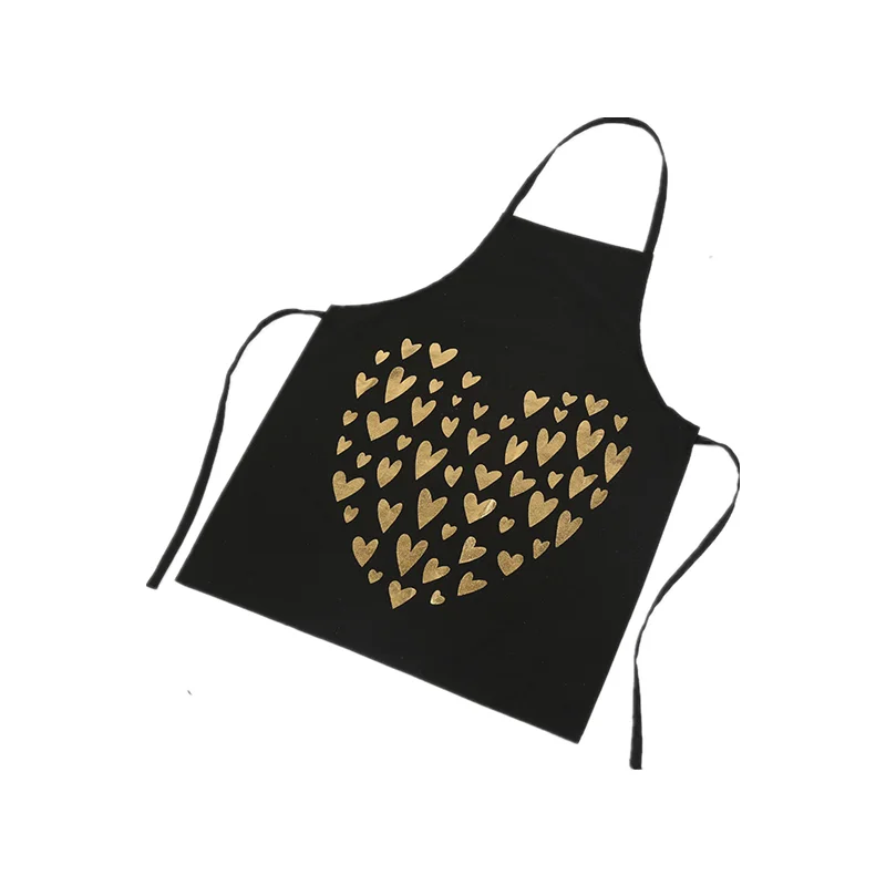 

Home Kitchen Bronzing Anti-fouling Apron Creative Love Printing Waterproof Overalls 72*56cm Cooking Oil-proof Fabric Easy Clean