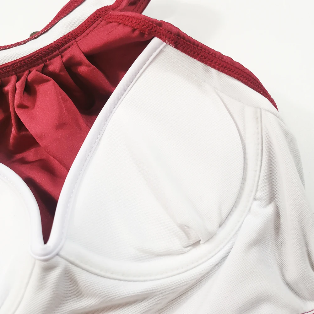 Women Push Up Swimsuit 2022 New Layers Ruffles Padded Skirt Bathing Suit One Piece Swimsuit Hollow Ladies Swimwear Bandage M-2XL