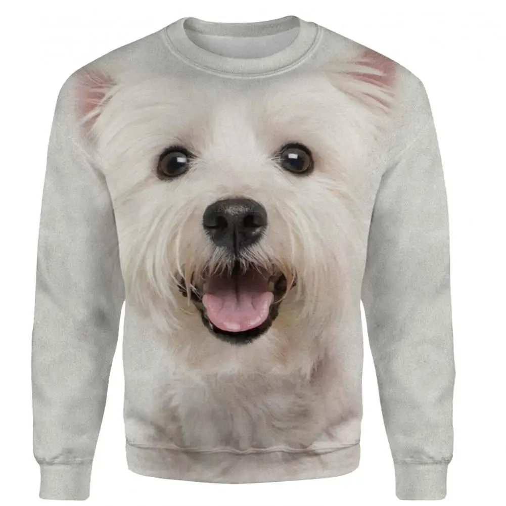

Lovely Top Round Neck Elastic Cute 3D Cats Dog Printed T-Shirt T-Shirt Top