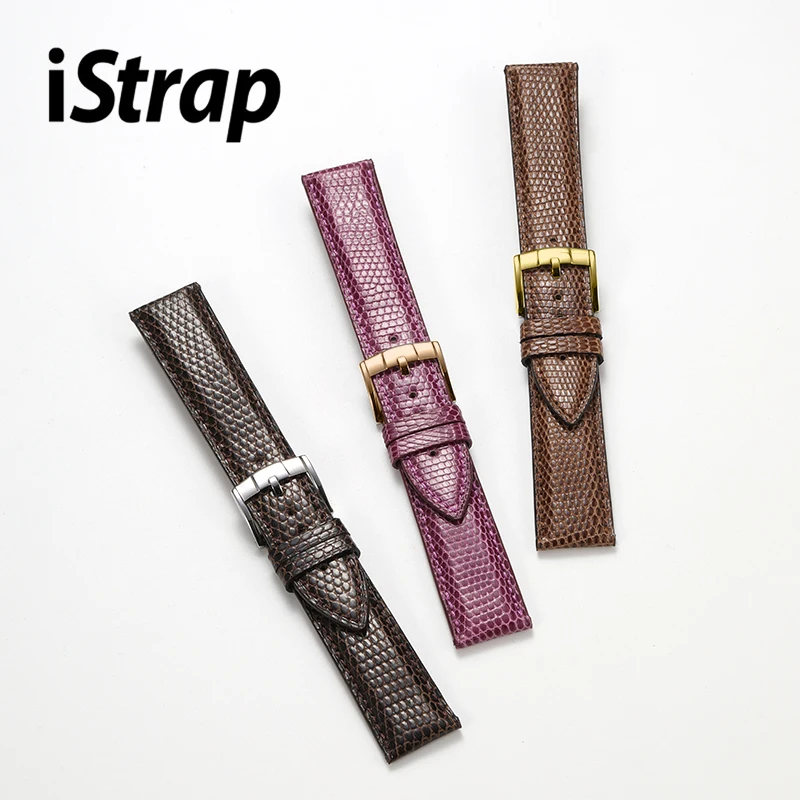 Ремешок для часов iStrap 18 мм 20 22 итальянский ремешок из натуральной кожи ящерицы