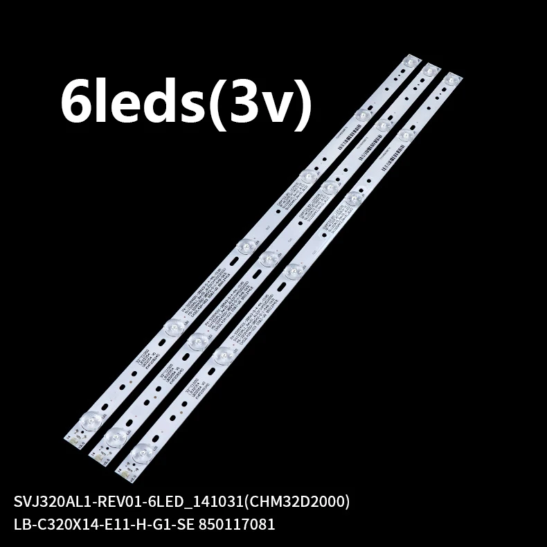 

1pcs=6led 56cm LED Backlight 1set=3pcs For 32inch Hisense LB-C320X14-E12-H-G1-SE3 SVJ320AG2 SVJ320AK3 SVJ320AG2-REV2-6LED-130307