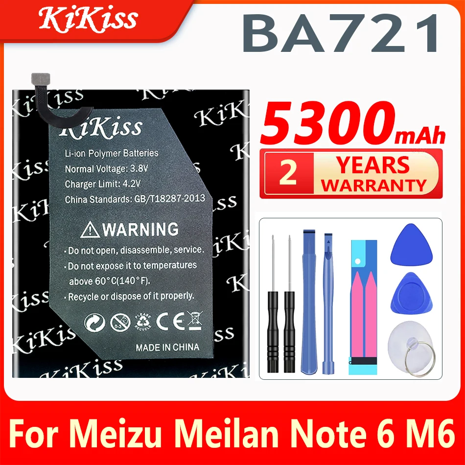 

5300mAh BA721 Battery for Meizu Meilan Note 6 M6 M721Q M721H M721L Mobile Phone Batteries Baterij Batterie Accumulator