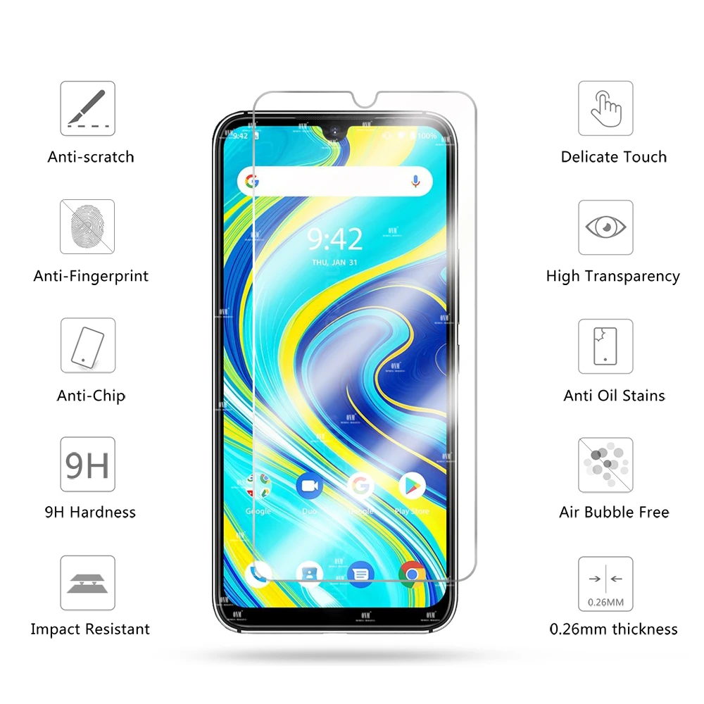 2 шт закаленное стекло для UMIDIGI A7 PRO Защита экрана Защитная стеклянная
