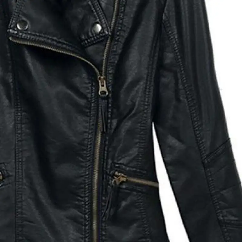 Женская мотоциклетная куртка из искусственной кожи с логотипом и принтом |