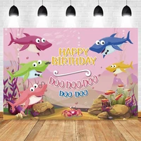 yeele seabed shark pink 1st birthday party backdrop vinyl photography background custom photozone photophone photocall shoot