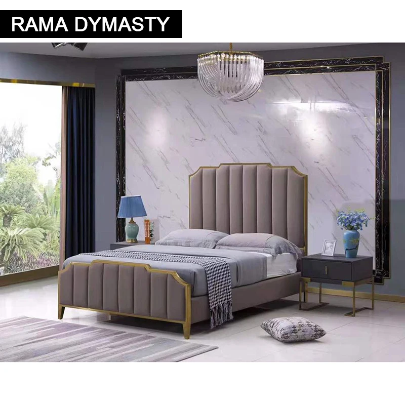 Мягкая кровать RAMA DYMASTY из натуральной кожи современный дизайн Бетт cama модная