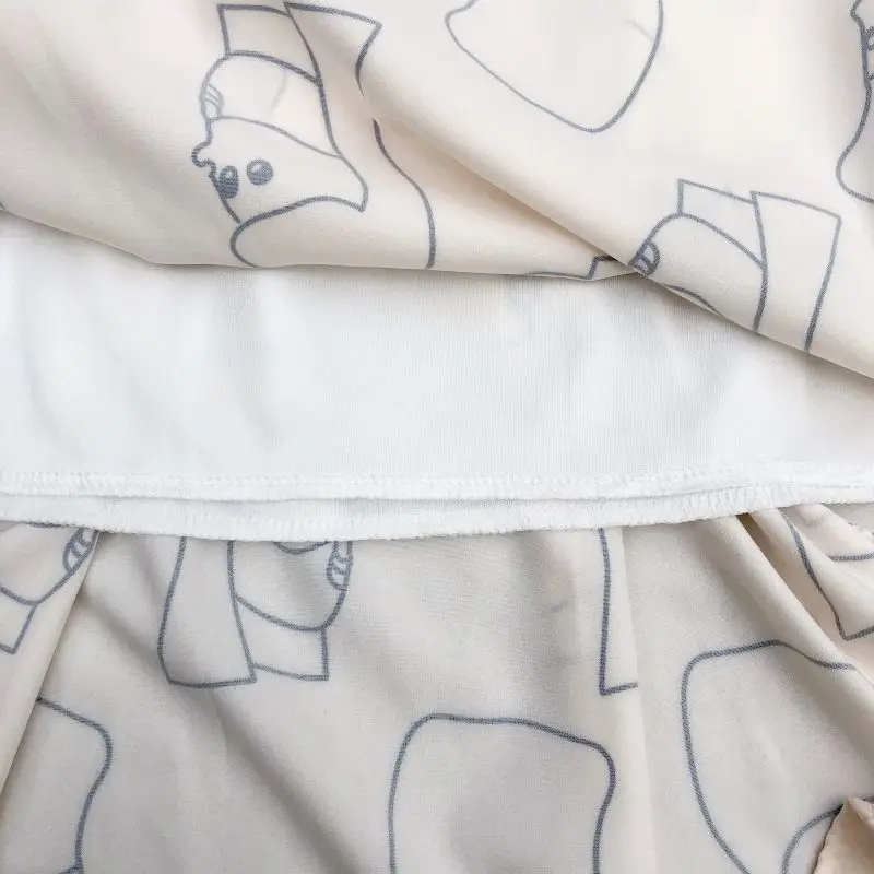 

New Style Skirt Portrait Graffiti Cute Cartoon Print High Waist Mid-length Casual Skirt Umbrella Skirt