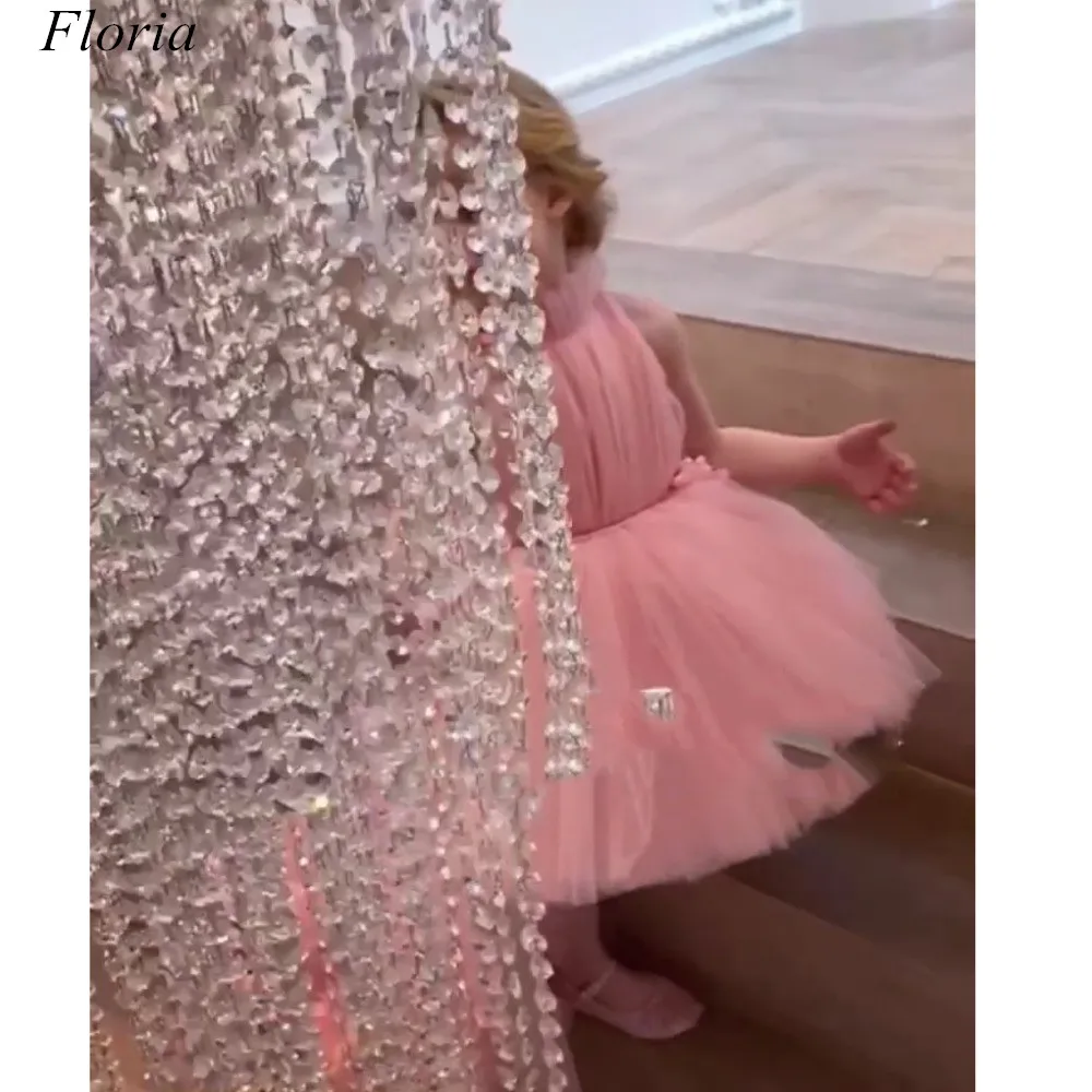 Лидер продаж платья для девочек с розовыми цветами тюлевые милые рождественские