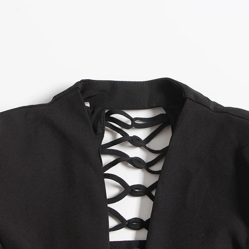 Женский блейзер с бусинами TWOTWINSTYLE Элегантный Приталенный Блейзер v-образным