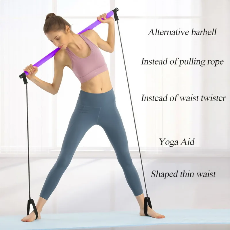 Пилатес Фитнес Бар Упругий Веревка Упражнение Дом Многофункциональное Йога Оборудование Растягивание Ремень Тренер Педаль Снижение веса.