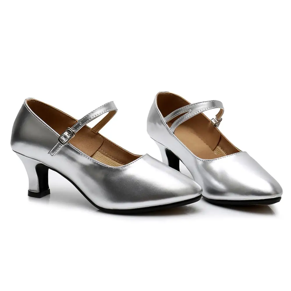 HROYL Dance Shoes Latin Tango Ballroom Jazz Modern for Women Girls Ladies 3.5/5.5CM Heels Rubber Sole Wholesale Gold/Silver/Red