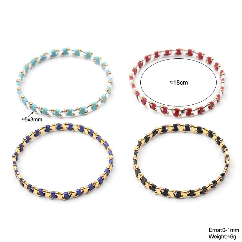 BOJIU Boho разноцветные Миюки Тила бусины браслеты для женщин летние пляжные