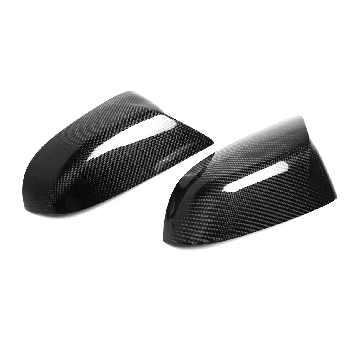 

1 Pair Horn Style Rearview Replacement Side Mirror Covers For BMW X3 G01 X4 G02 X5 G05 X6 G06 2018+ Glossy Black / Carbon Fiber