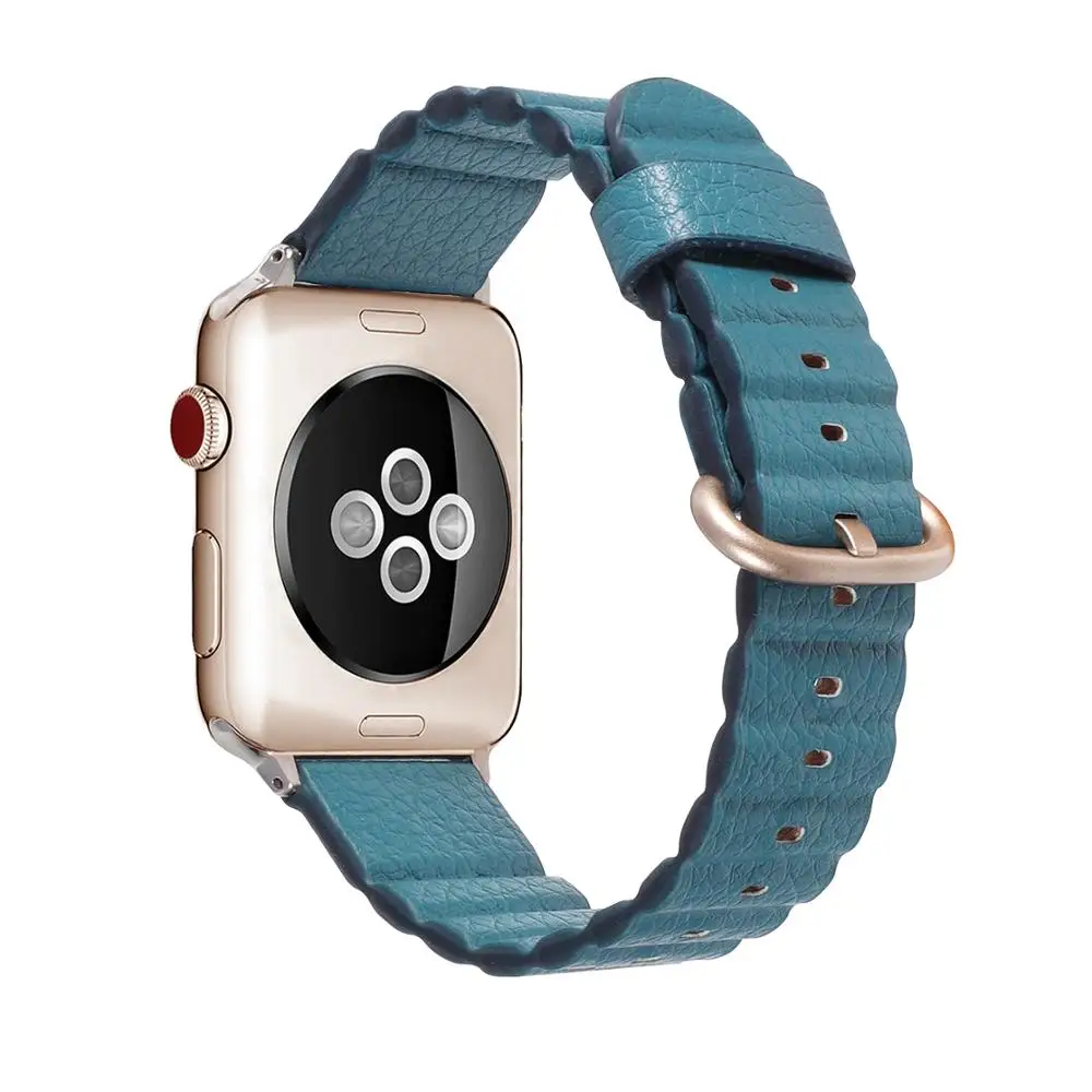 Регулируемый ремешок для часов apple watch 5 4 из натуральной кожи 44 мм 42 40 38 серия 1 2 3
