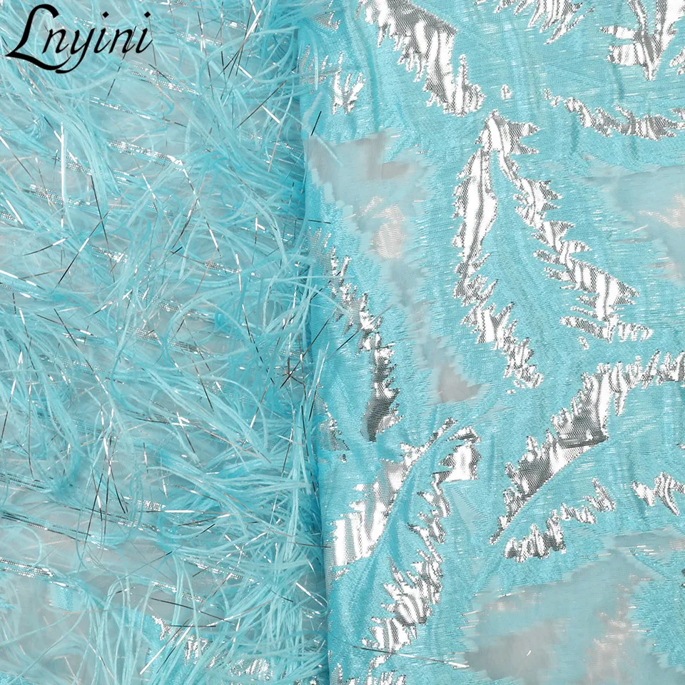 Коричневая парчовая кружева с перьями жаккардовые ткани высокое качество