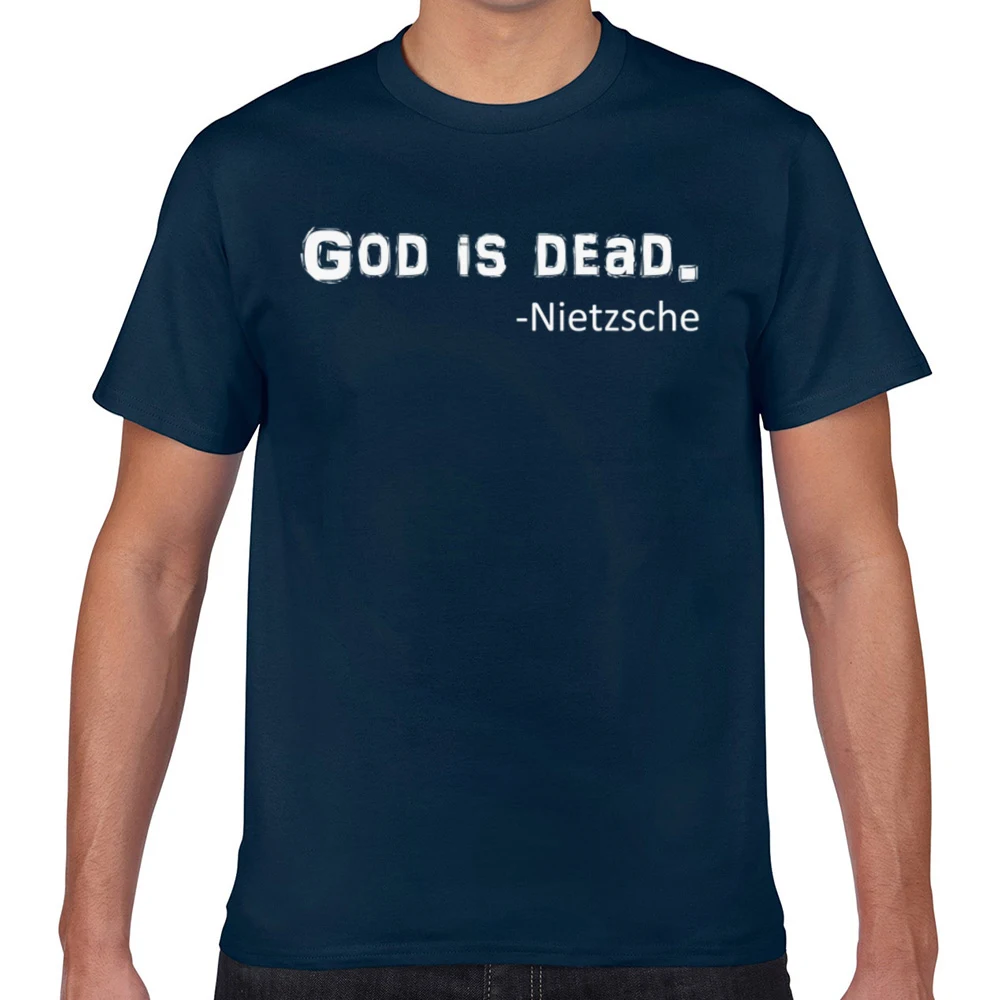 Мужская футболка с надписью god is dead says nietzsch Vogue и винтажным принтом|Мужские