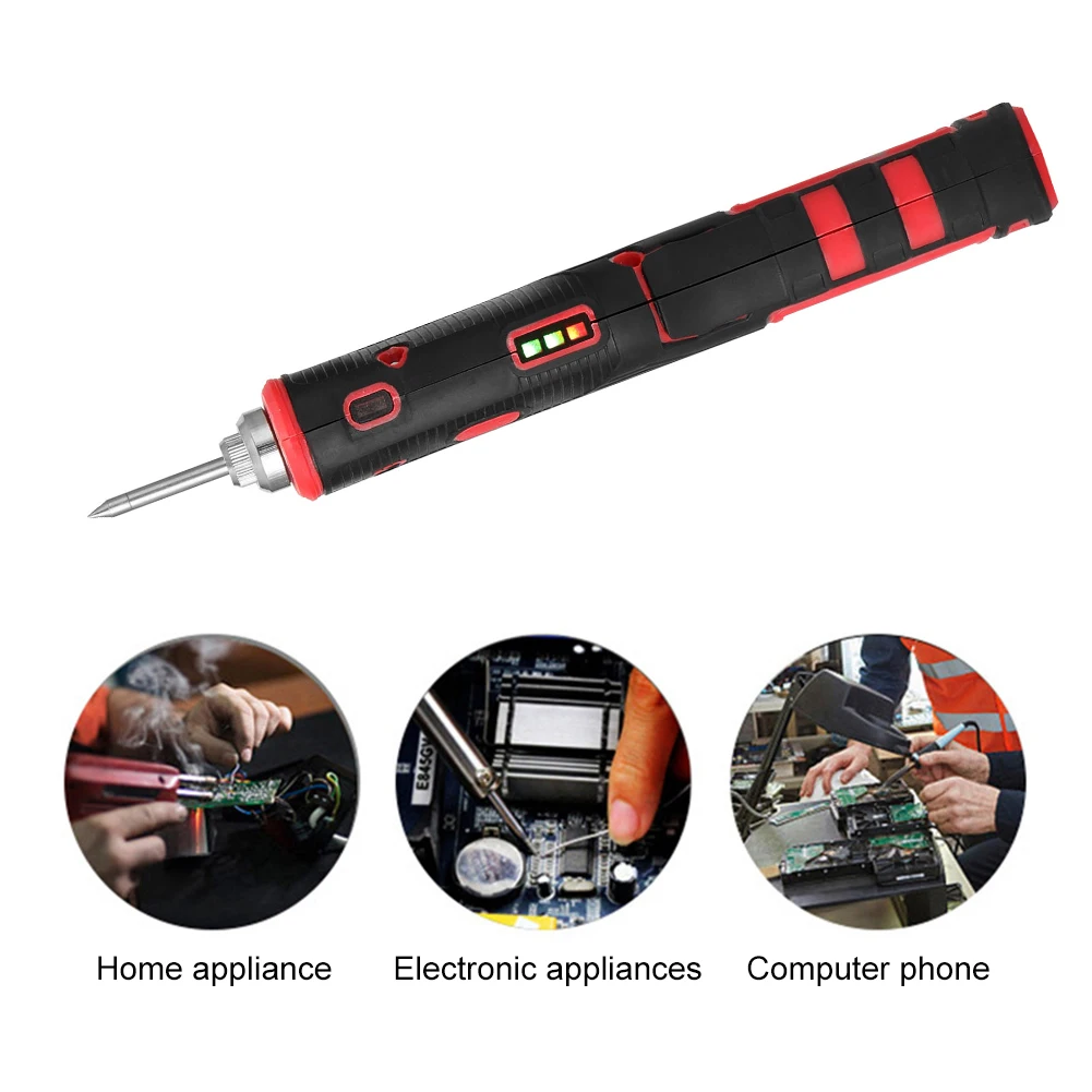 

Cordless Household Electric Solder Iron USB With Bright LED Wireless Charging Soldering Iron Kit RechargeableLithium Battery