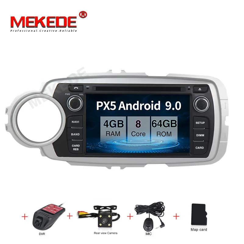 MEKEDE 4G ram 32G rom Android 9,0 автомобильное аудио-радио кассета для Toyota Yaris 2012- с gps Навигатор Радио ipod - Цвет: PX5