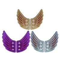 2pcs fashion cool shoe decorative accessories punk angel wings shoes sneaker purple gold shoe wings decorations