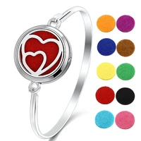 heart to heart aromatherapy essential oil diffuser bracelet 316l stainless steel magnetic locket bangle