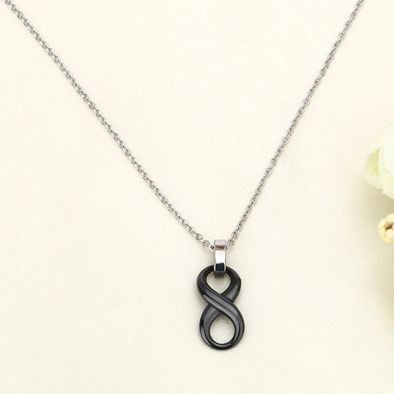 10 шт./лот бесконечность керамические женские ожерелье с подвеской простое