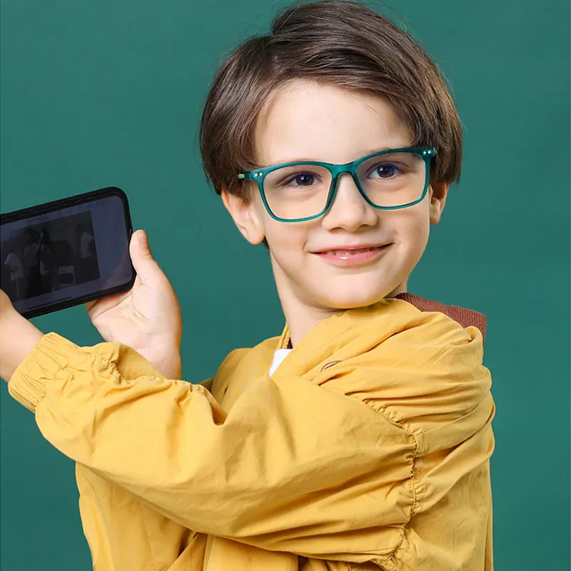 Очки детские с защитой от синего спектра гибкая оправа TR90 0 градусов антибликовые