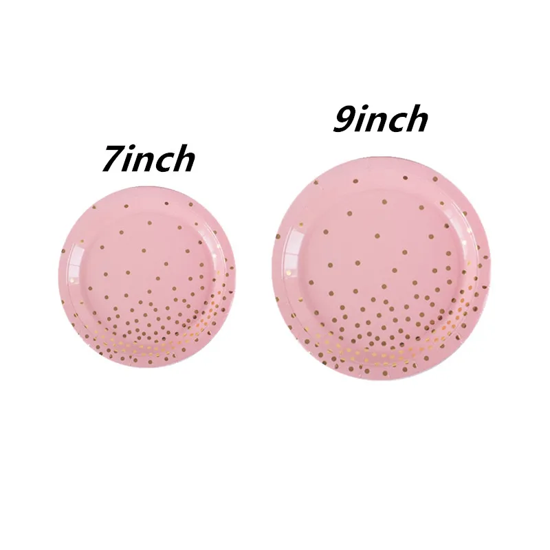 10 шт./лот бумажные тарелки в горошек из золотой фольги вечерние одноразовые для