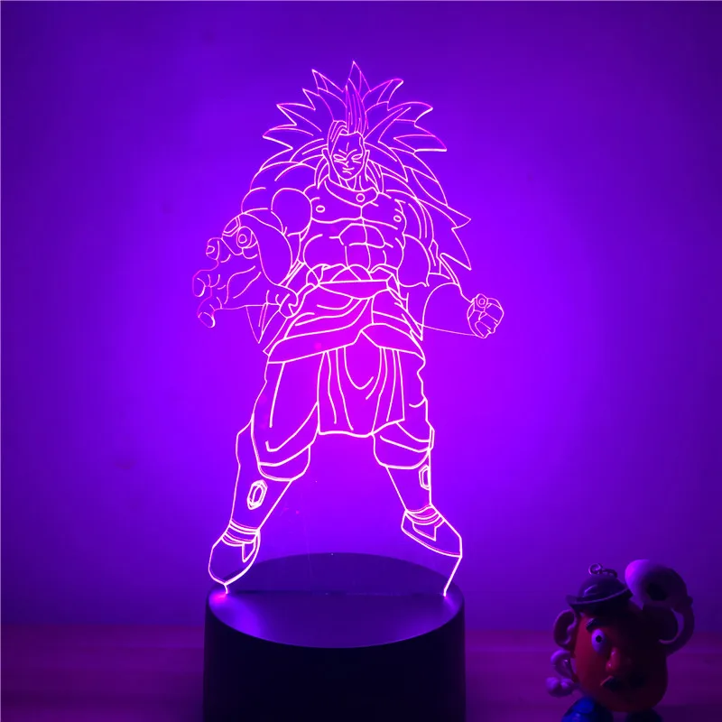 3D светодиодный ночной Светильник Dragon Ball Z Goku Super Saiyan, экшн-фигурка, 7 цветов, сенсорная Оптическая иллюзия, настольная лампа, режим украшения дома