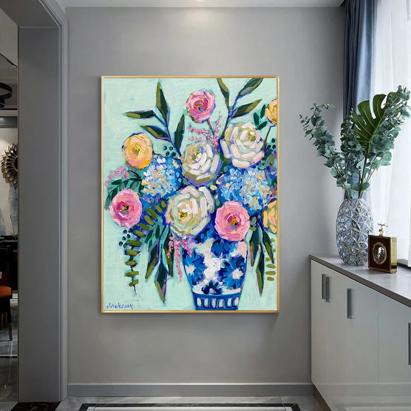 

Scandinavian Decor Canvas Flower Painting Wall Art Modern Summer House Wall Pictures Dropship Home Decor Canvas Posters Prints