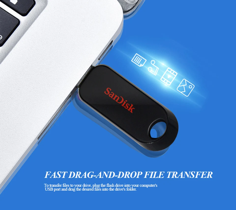 SanDisk USB 2,0 CZ62 мини-накопитель 64 ГБ 32 ГБ 16 ГБ USB флеш-накопитель карта памяти U диск USB ключ Флешка для ПК