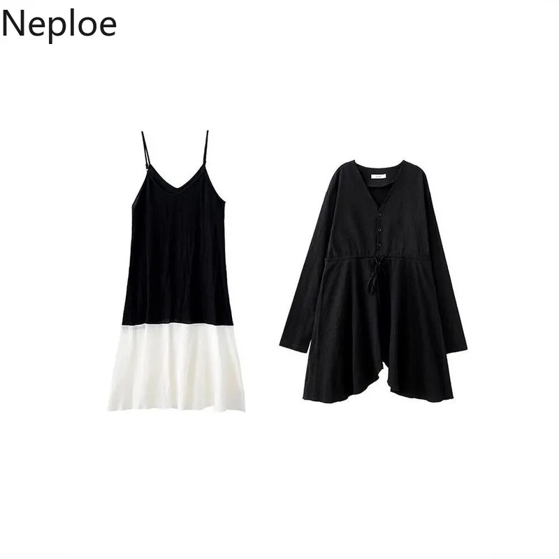 Neploe/Модное Длинное платье контрастного цвета в стиле пэтчворк большие размеры