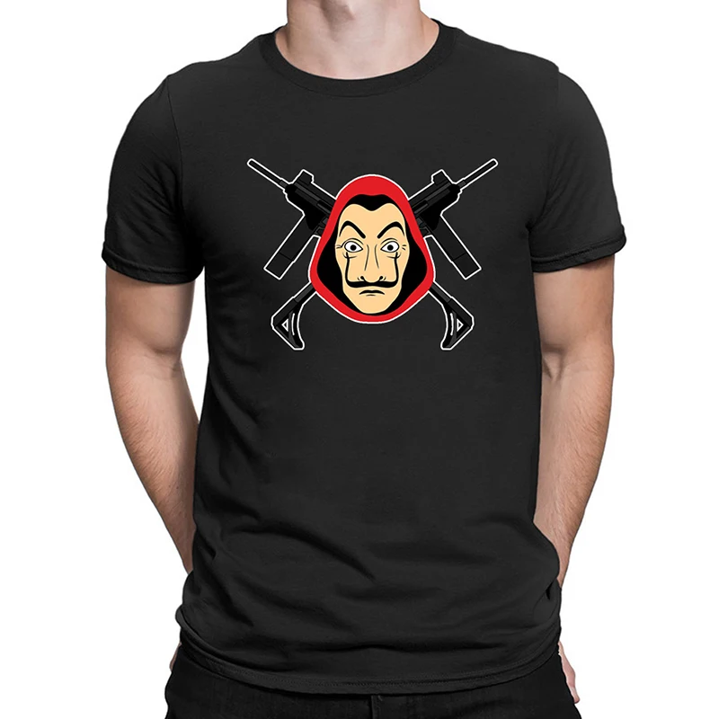 

House of Paper Money Heist La Casa De Papel Funny Design T Shirt High Quality Cotton Casual Short Sleeve Tops for Men