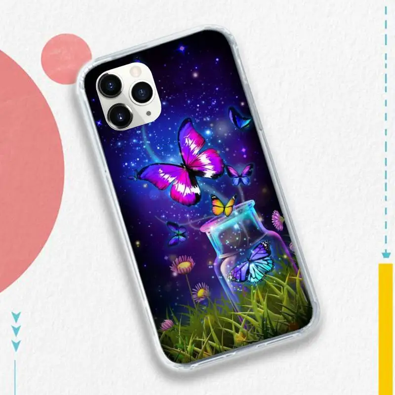 

Butterfly high quality painting Phone Case for iPhone 11 12 pro XS MAX 8 7 6 6S Plus X 5S SE 2020 XR