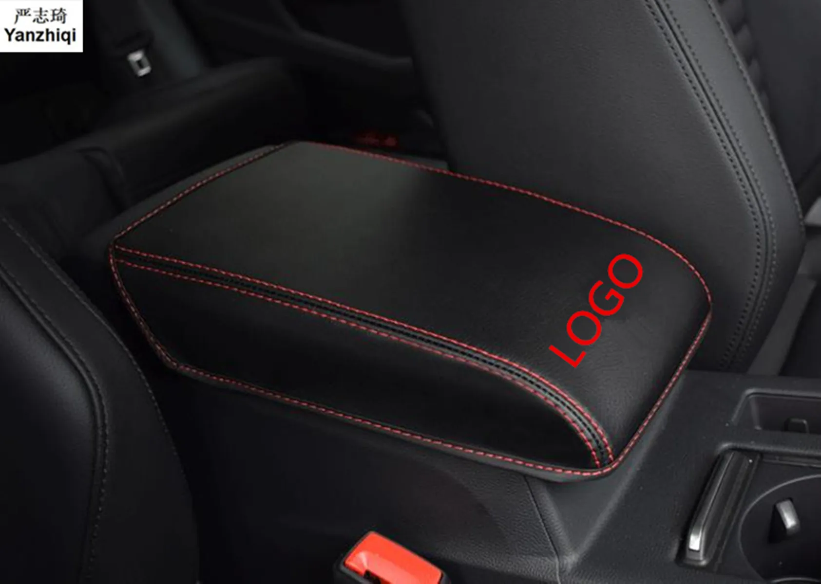 

Genuine leather Armrest Console Pad Cover Cushion Support Box Armrest Top Mat Liner For Volkswagen VW Tiguan mk1 2010-2017