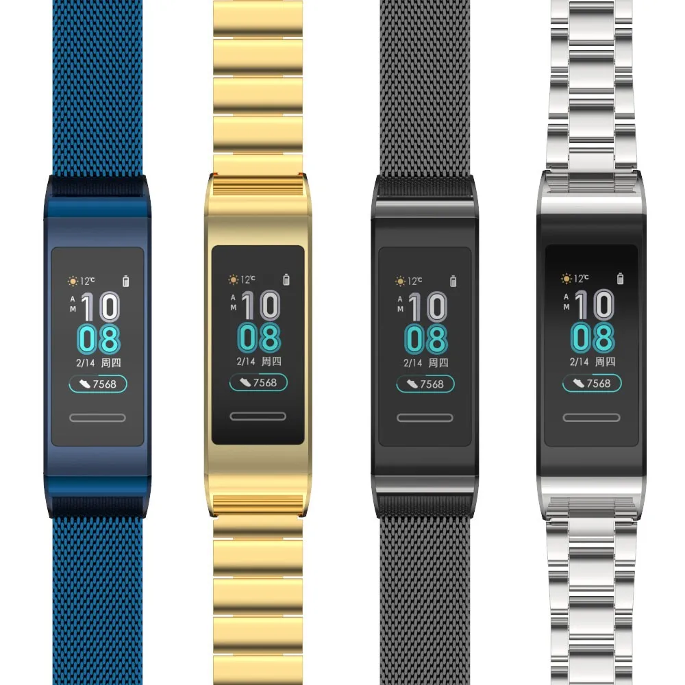 Ремешок для Huawei Band 4 Pro металлический браслет 3 браслеты Кожаный ремешок Pulsera Correa |