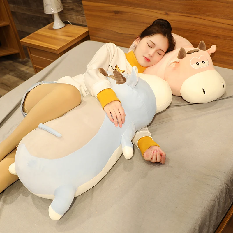 

50/60/70/85cm Huge Size Plush Toy Cattle Soft Stuffed Animal Cow Toys Kids Sleeping Cushion For Children Girls Birthday Gifts