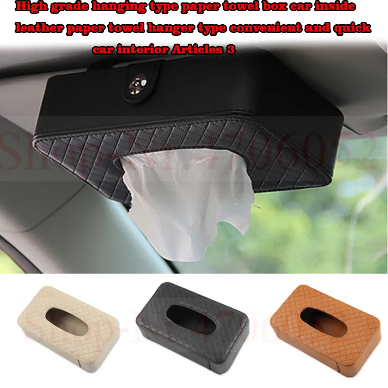 

High grade hanging type paper towel box car inside leather paper towel hanger type convenient and quick car interior Articles 3