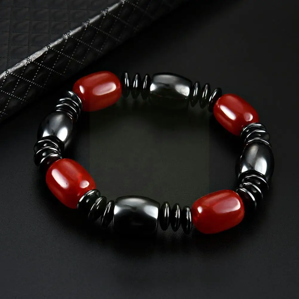 

New Unisex Magnetic Bracelet Hematite Stone Bracelet Bracelets Therapy Beads Bracelets Women's Bangle Care Men's Ret D9r3