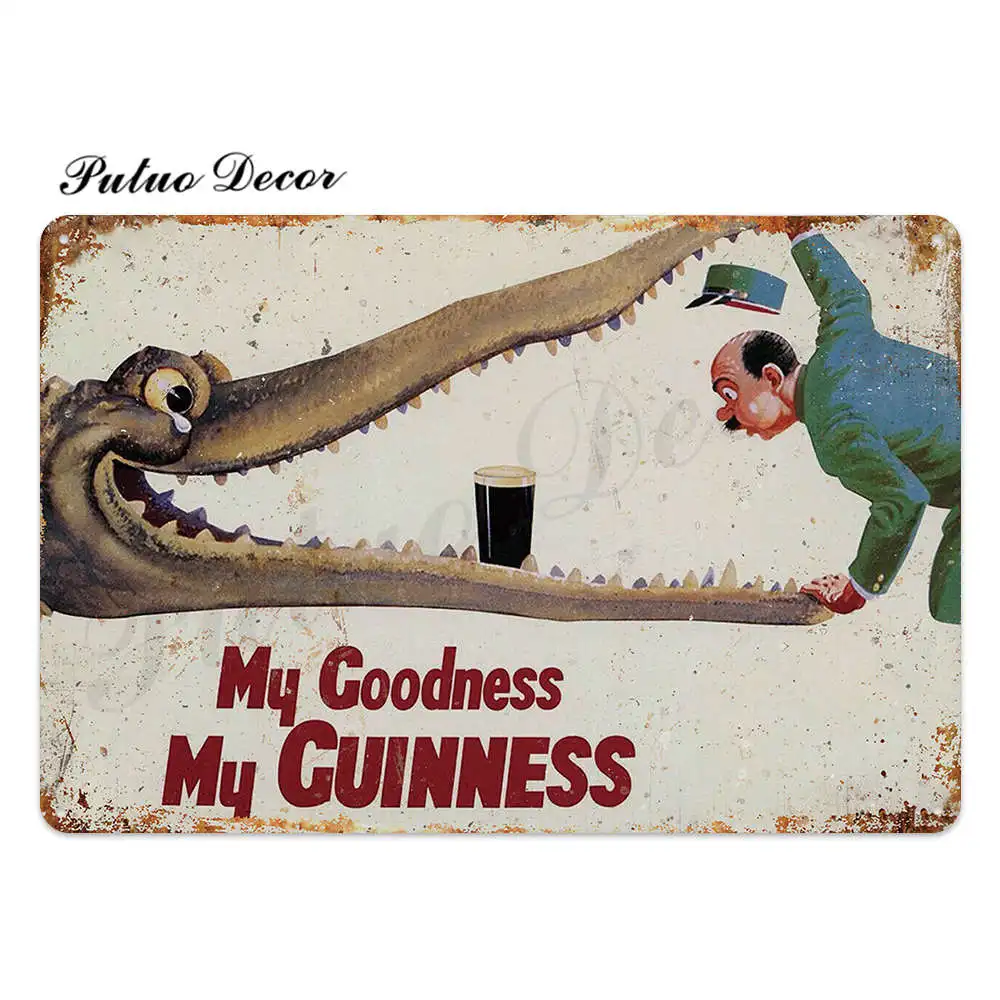 TH2481 Винтажная металлическая табличка Guinness, Оловянная табличка, металлическая винтажная тарелка для паба, Настенная декоративная тарелка для бара, паба, клуба, человека, пещеры - Цвет: TH2481