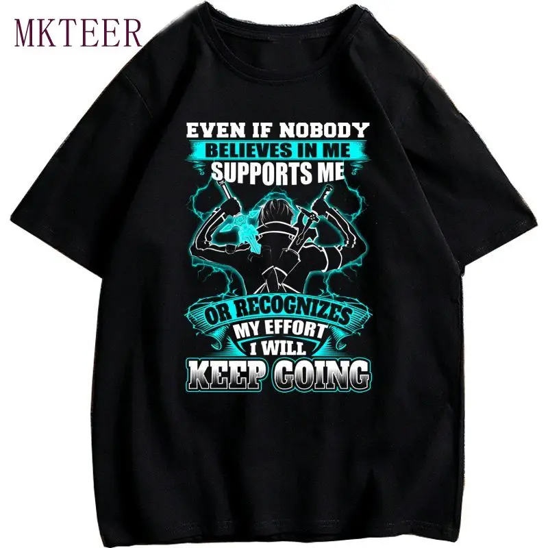 

Классная модная мужская одежда из аниме «Sword Art Online», футболки большого размера, модная футболка унисекс в стиле панк Харадзюку, уличная одеж...