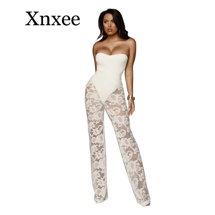 Женская атмосфера сексуальные осенние кружевные широкие брюки повседневный