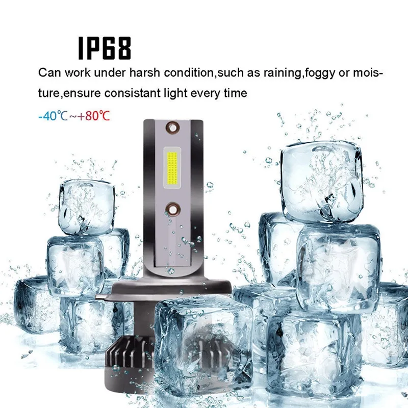 2 шт. H7 Мини Автомобильный светодиодный фар Наборы 8000LM совмещенный