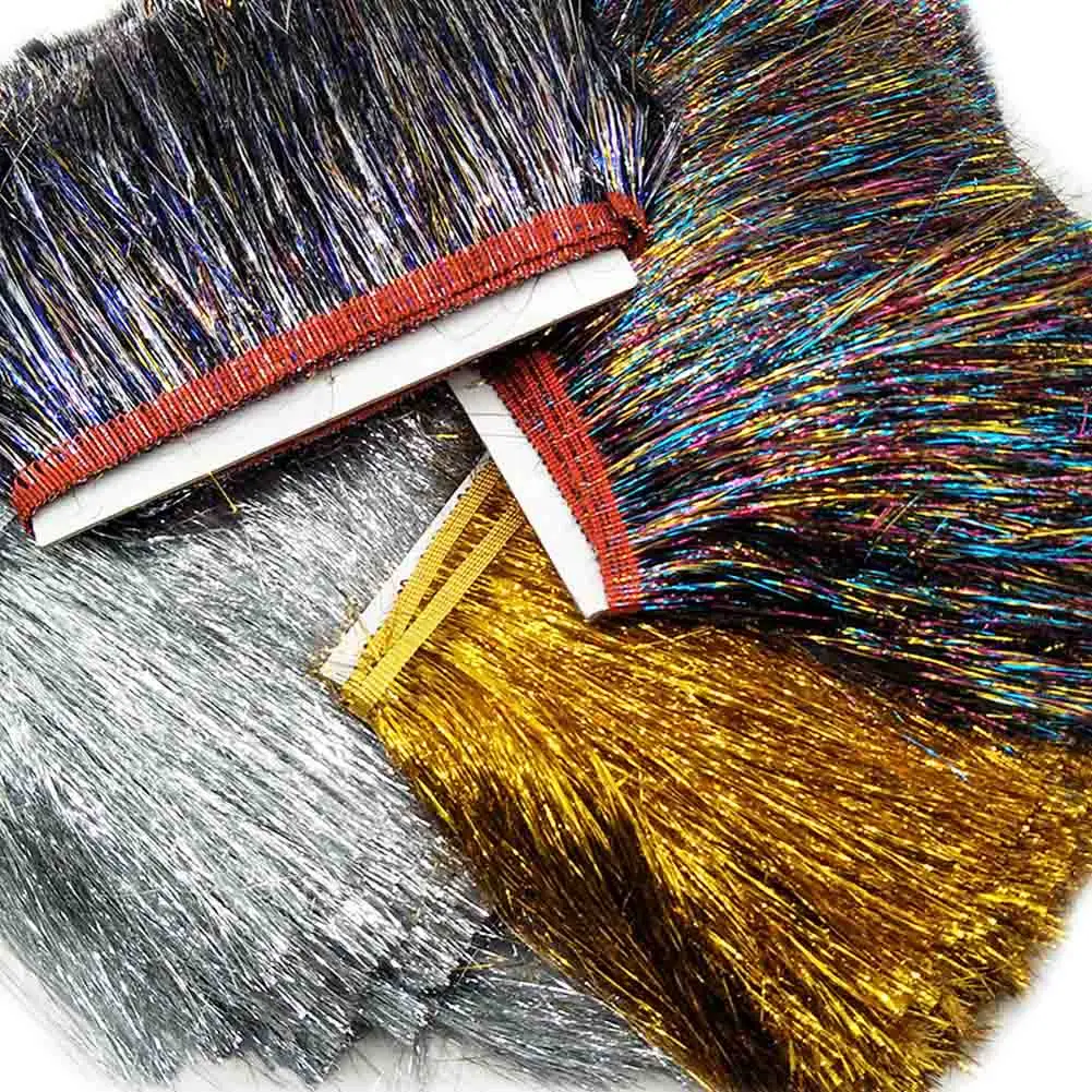 10 м PET серебряной проволоки кружевная бахрома с кисточками отделка декоративные