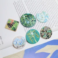 acetate resin one sided printing forest animal charms 10pcslot for diy fashion drop earring making accessories