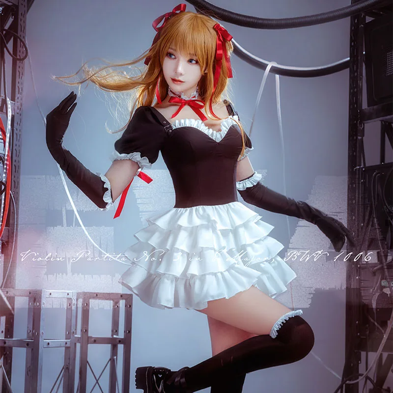 

Ainme EVA Cosplay Asuka Langley Soryu Gothic Lolita Dress Uniform Outfit Anime Cosplay Costumes